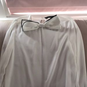 Zara basic white shirt with bow
